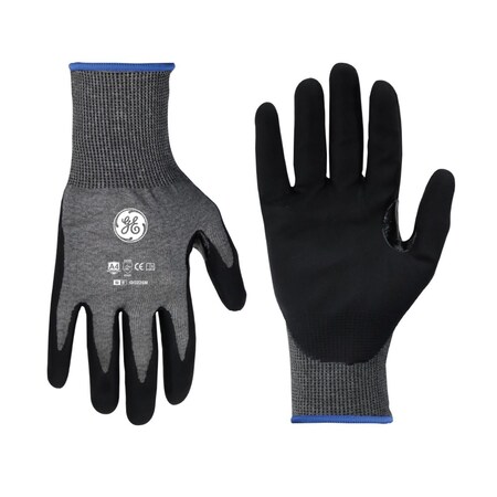 Ge Coated Gloves, Foam Nitrile, Gray, M 1 PR GG225MC
